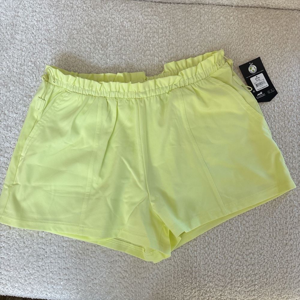Avia Neon Lime Elastic-Waist Athletic Shorts